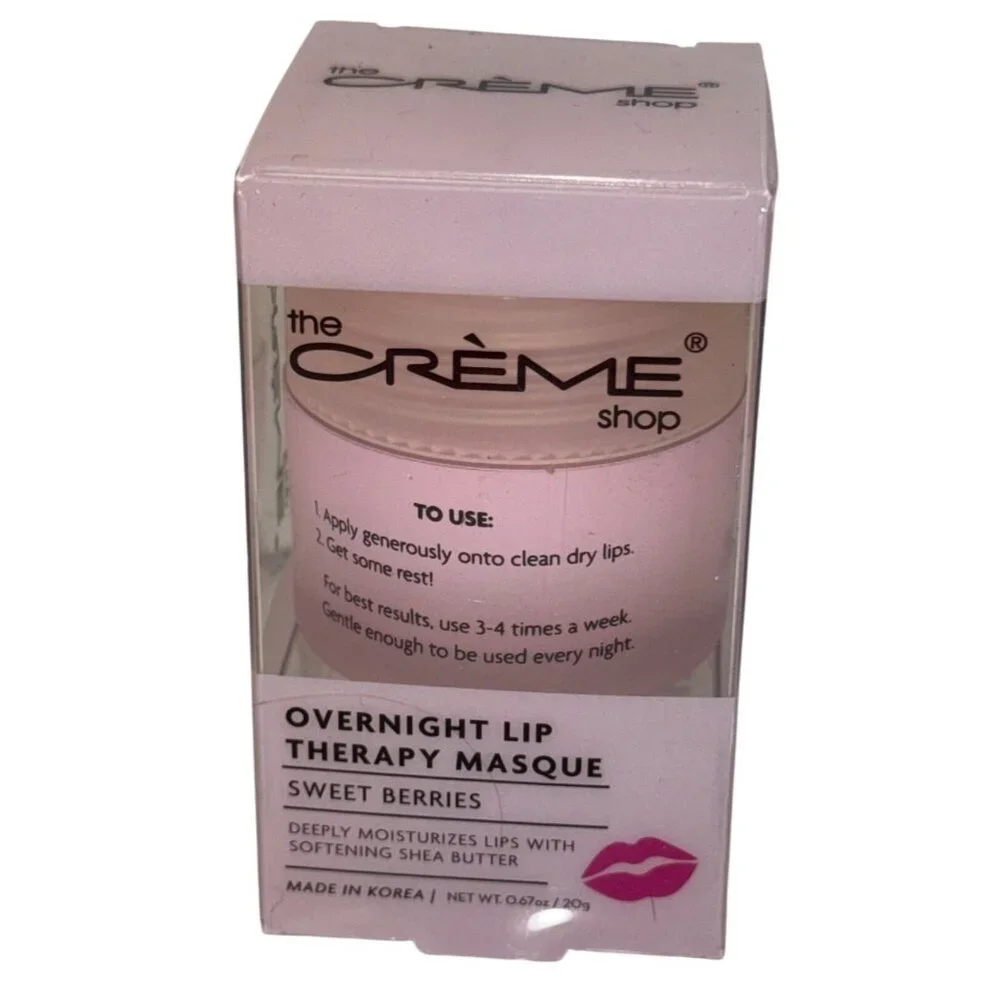 The Crème Shop Overnight Lip Therapy Masque Sweet Berries Shea Butter Dry Lips